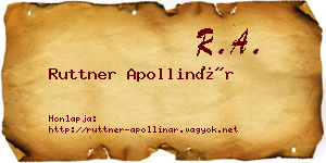 Ruttner Apollinár névjegykártya